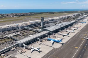 Fiumicino Airport terminal and aircraft