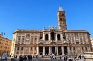 Basilica of Santa Maria Maggiore in Rome under a clear blue sky
